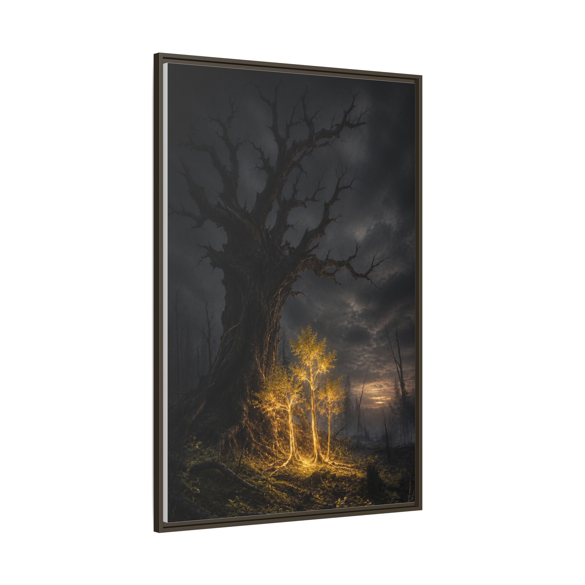 Framed Matte Canvas — Glowing Enchanted Tree Wall Art