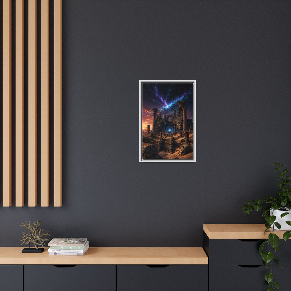 Framed Matte Canvas — Mystical Desert Ruins Nightscape