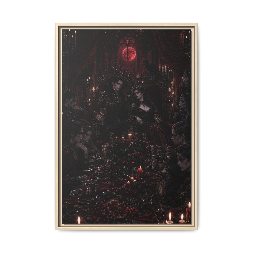 Gothic Victorian Dinner Party Matte Framed Canvas