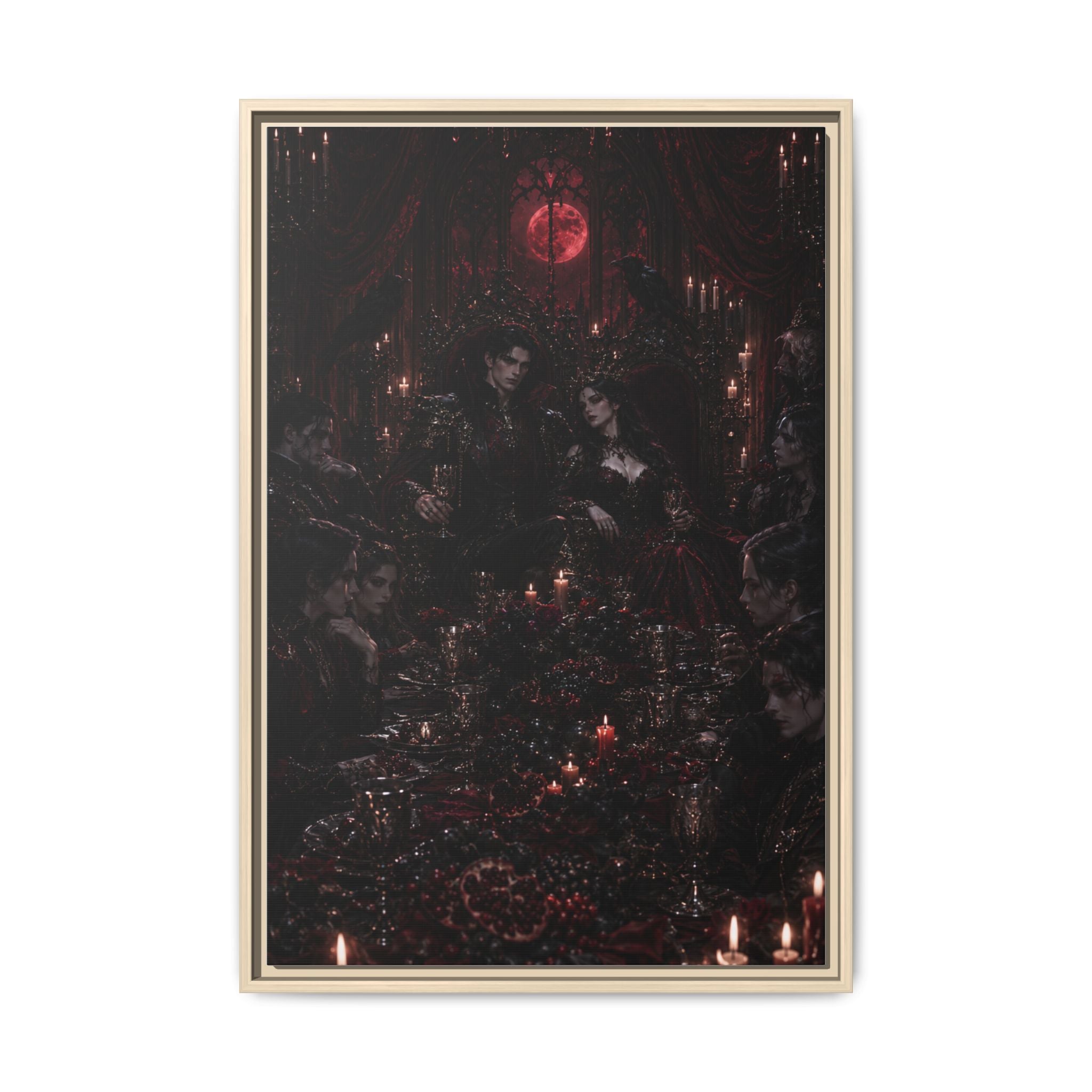 Gothic Victorian Dinner Party Matte Framed Canvas