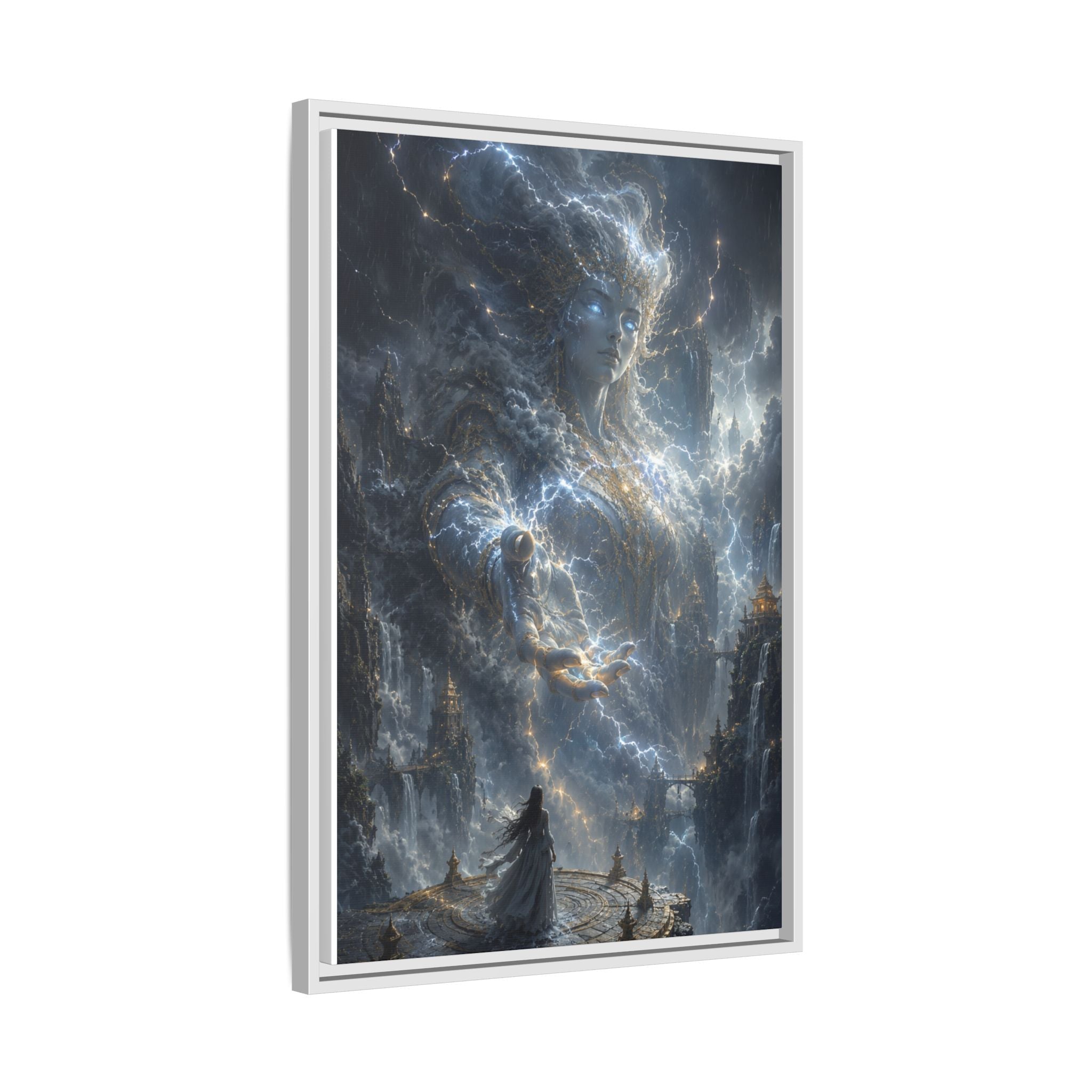 Framed Matte Canvas Print — Ethereal Star Goddess Fantasy Wall Art