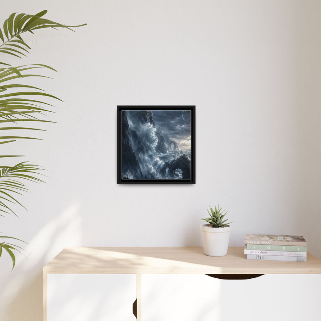 Framed Matte Canvas - Stormy Ocean Fantasy Wall Art