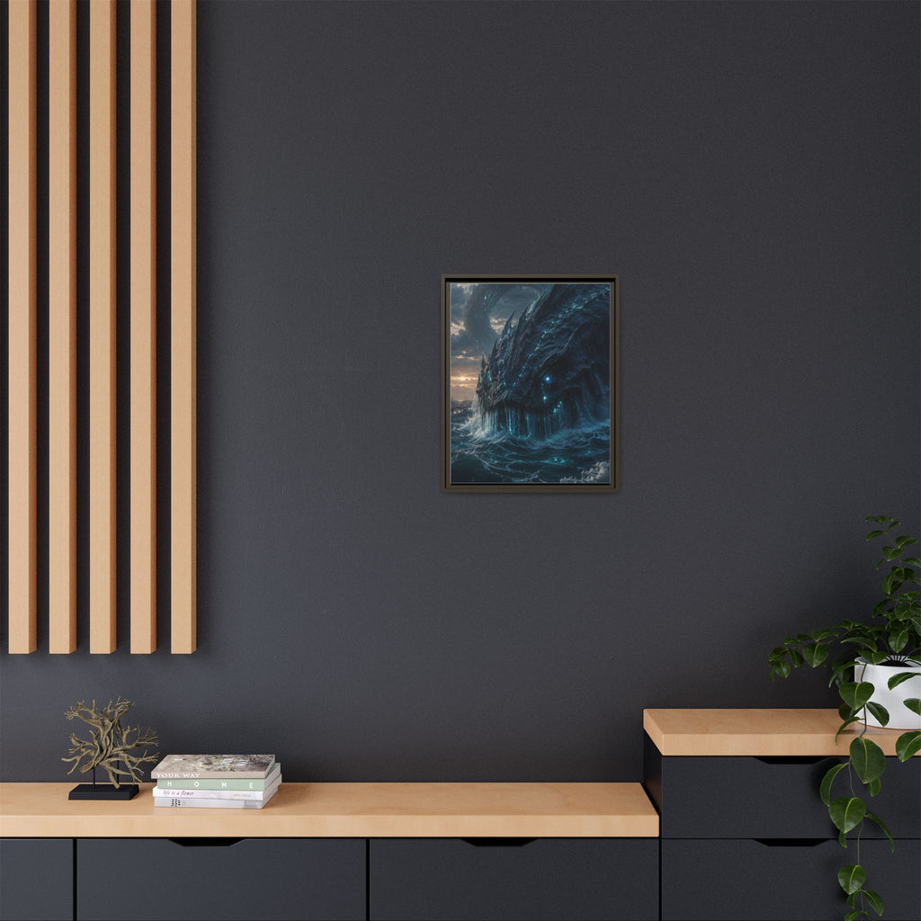 Framed Matte Canvas - Mythic Sea Leviathan Wall Art