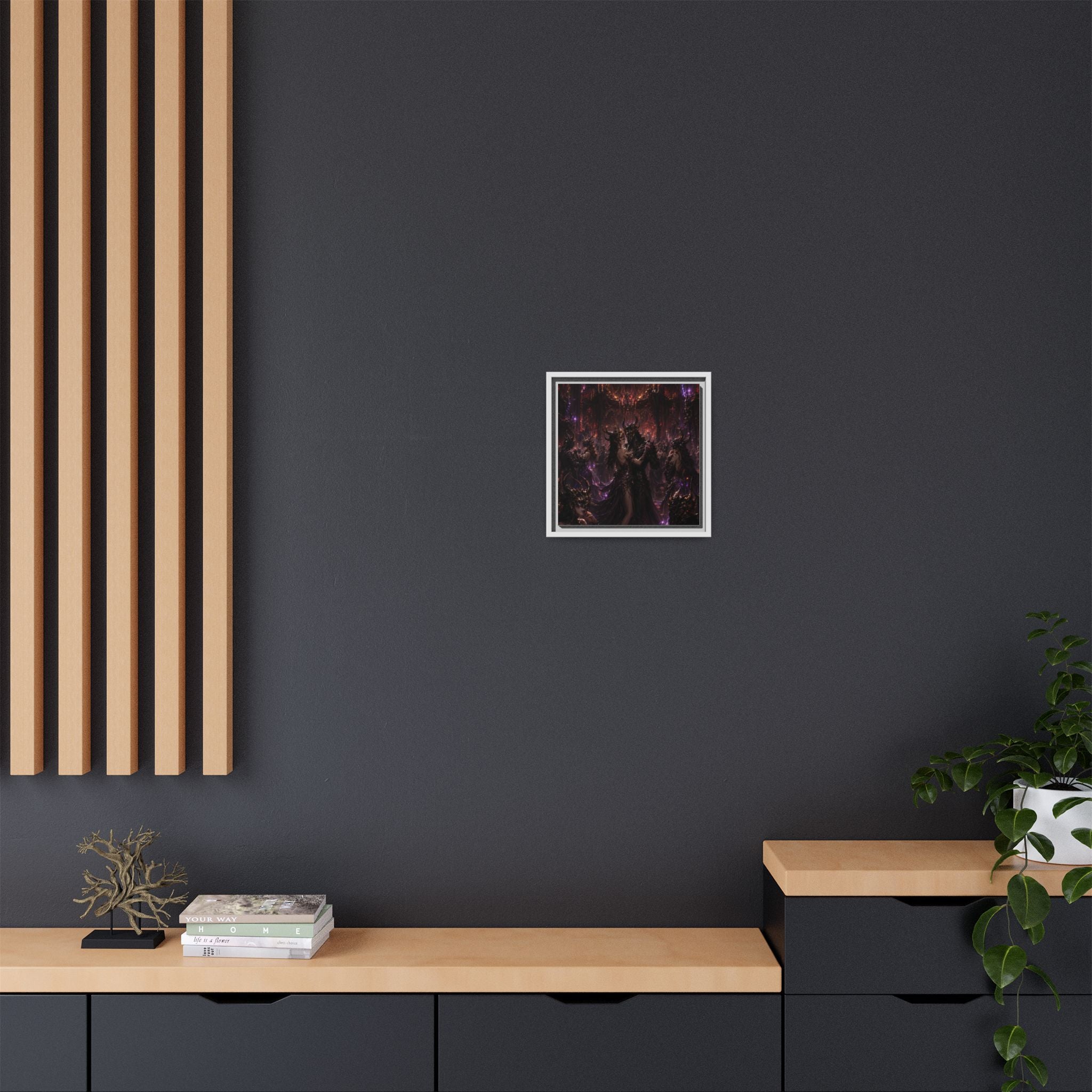 Framed Matte Canvas — Dark Fantasy Demon Lord Wall Art