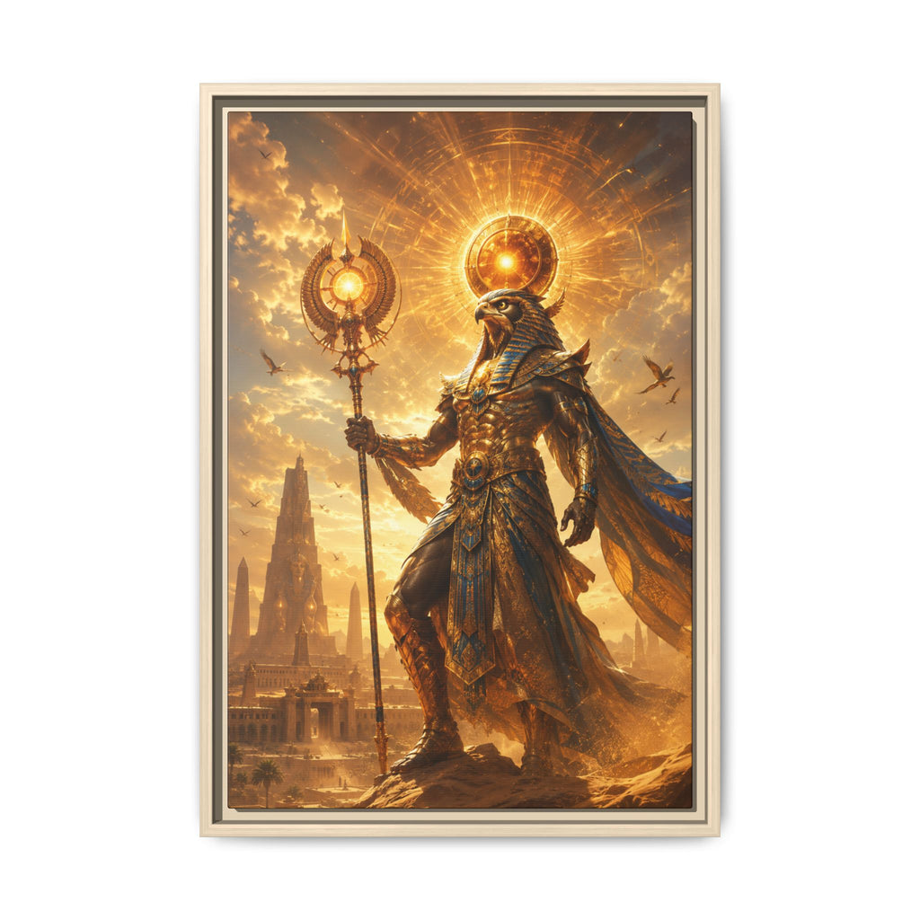 Egyptian Sun God Fine Art Paper Print Wall Art — Mythic Pharaoh Decorative Print