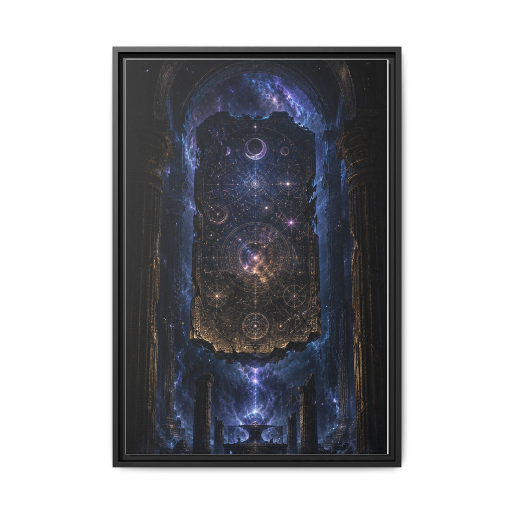Framed Matte Canvas Wall Art — Cosmic Cathedral Galaxy Print