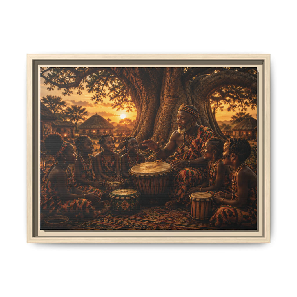 Fine Art Paper Print — African Drum Circle Sunset Wall Art