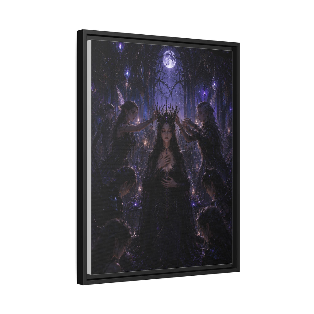 Gothic Moon Queen Framed Canvas Print