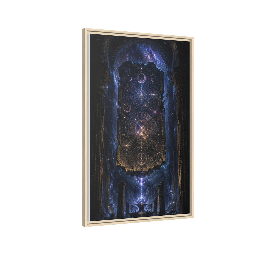 Framed Matte Canvas Wall Art — Cosmic Cathedral Galaxy Print