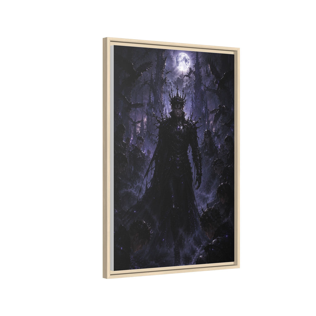 Dark King Matte Canvas Framed Print — Gothic Fantasy Wall Art