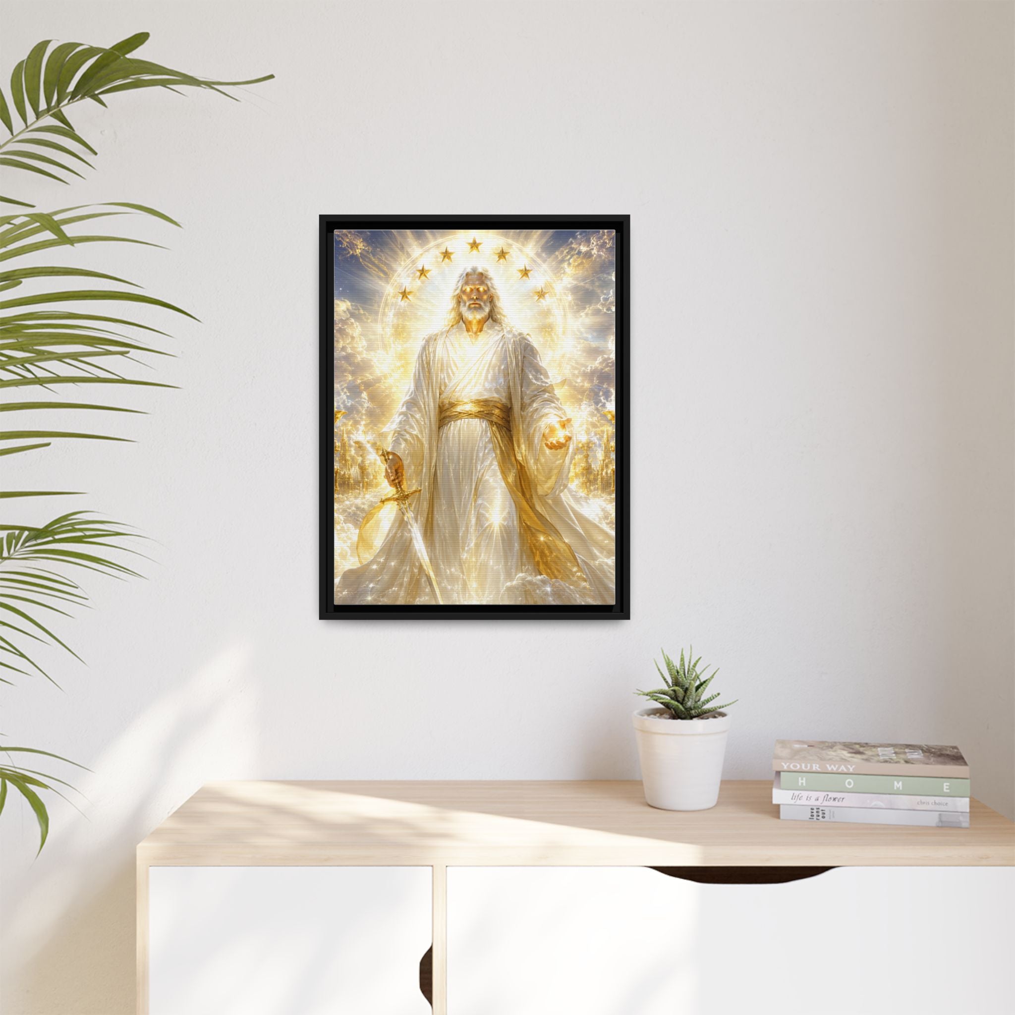 Framed Matte Canvas: Radiant Divine Christ Art Print