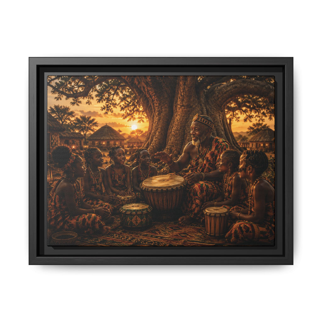 Fine Art Paper Print — African Drum Circle Sunset Wall Art