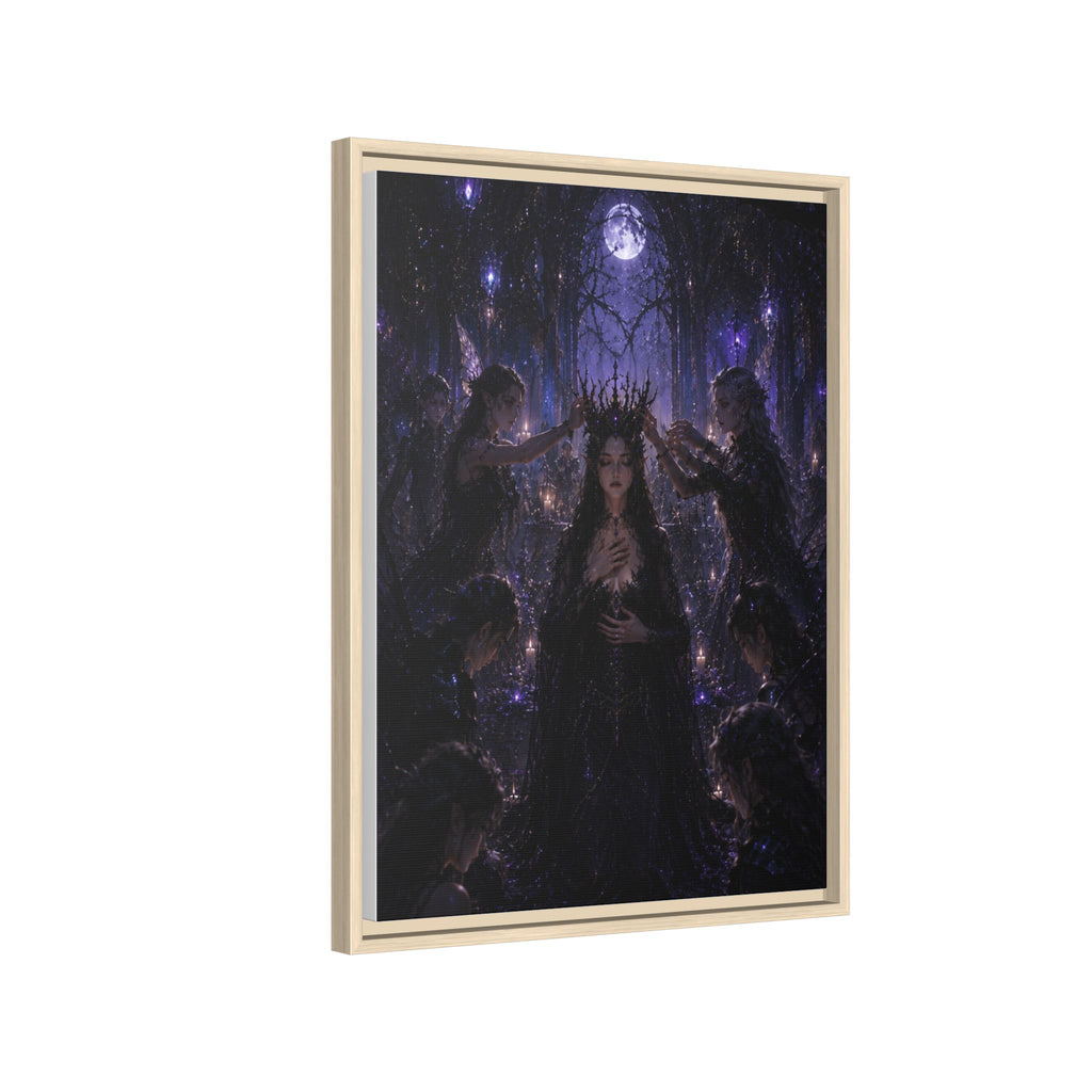 Gothic Moon Queen Framed Canvas Print