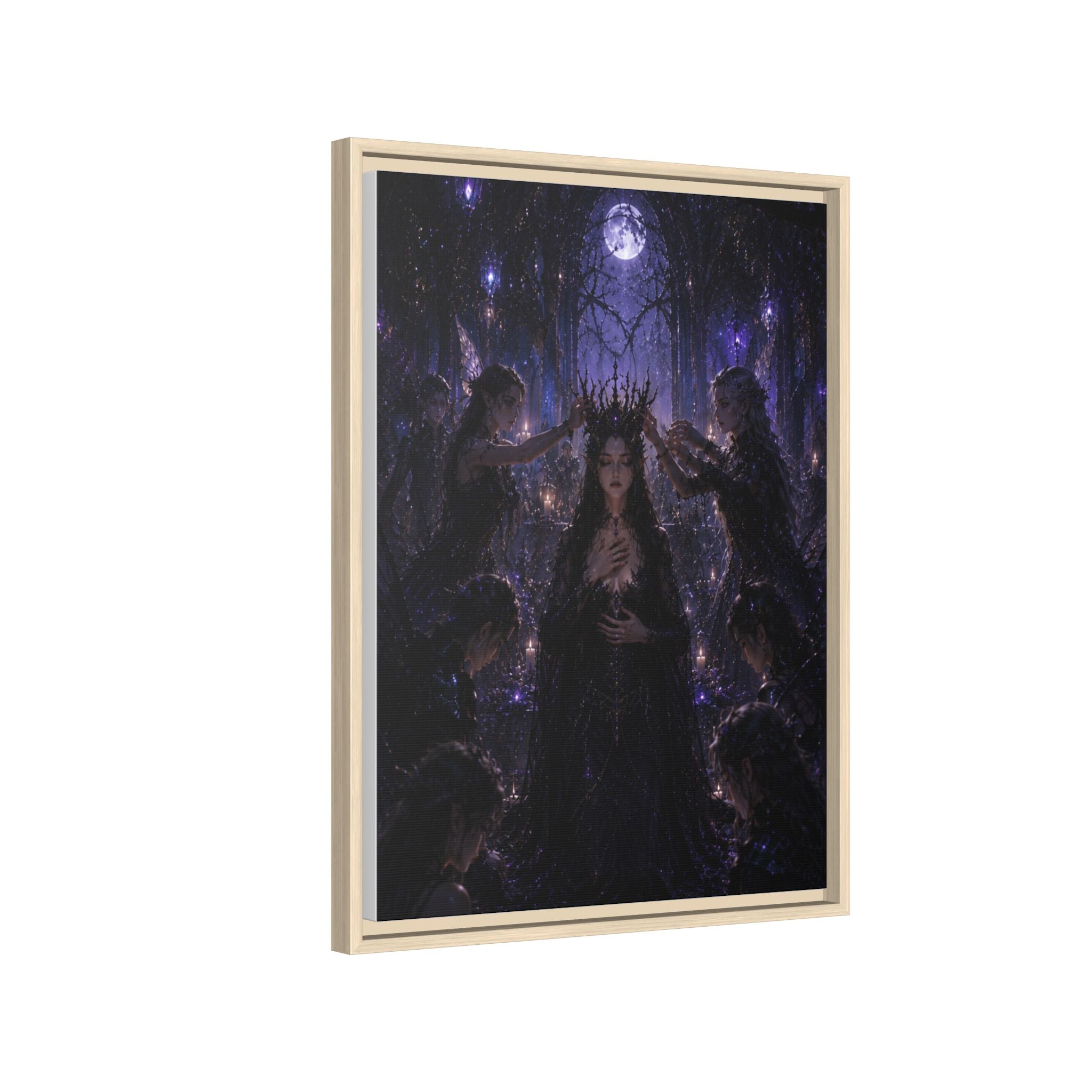 Gothic Moon Queen Framed Canvas Print