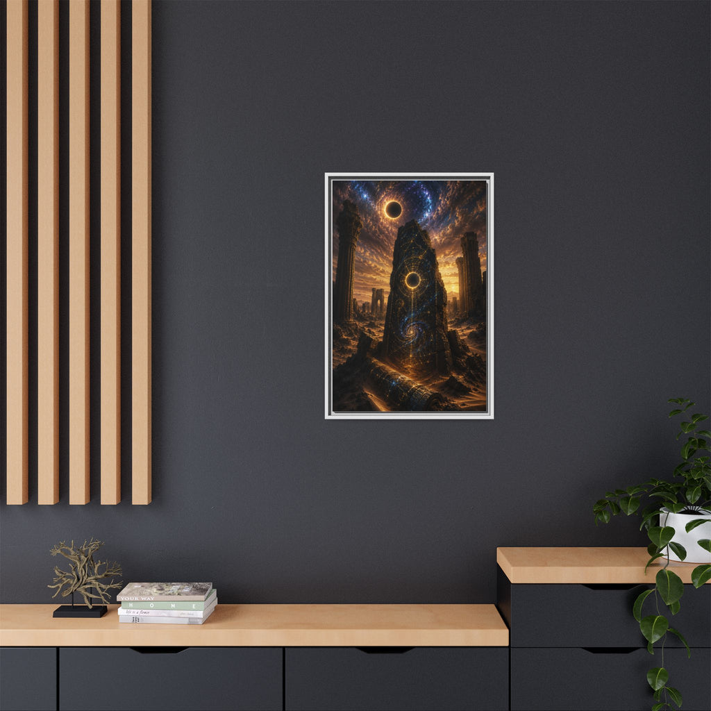 Framed Matte Canvas - Cosmic Obelisk Fantasy Wall Art