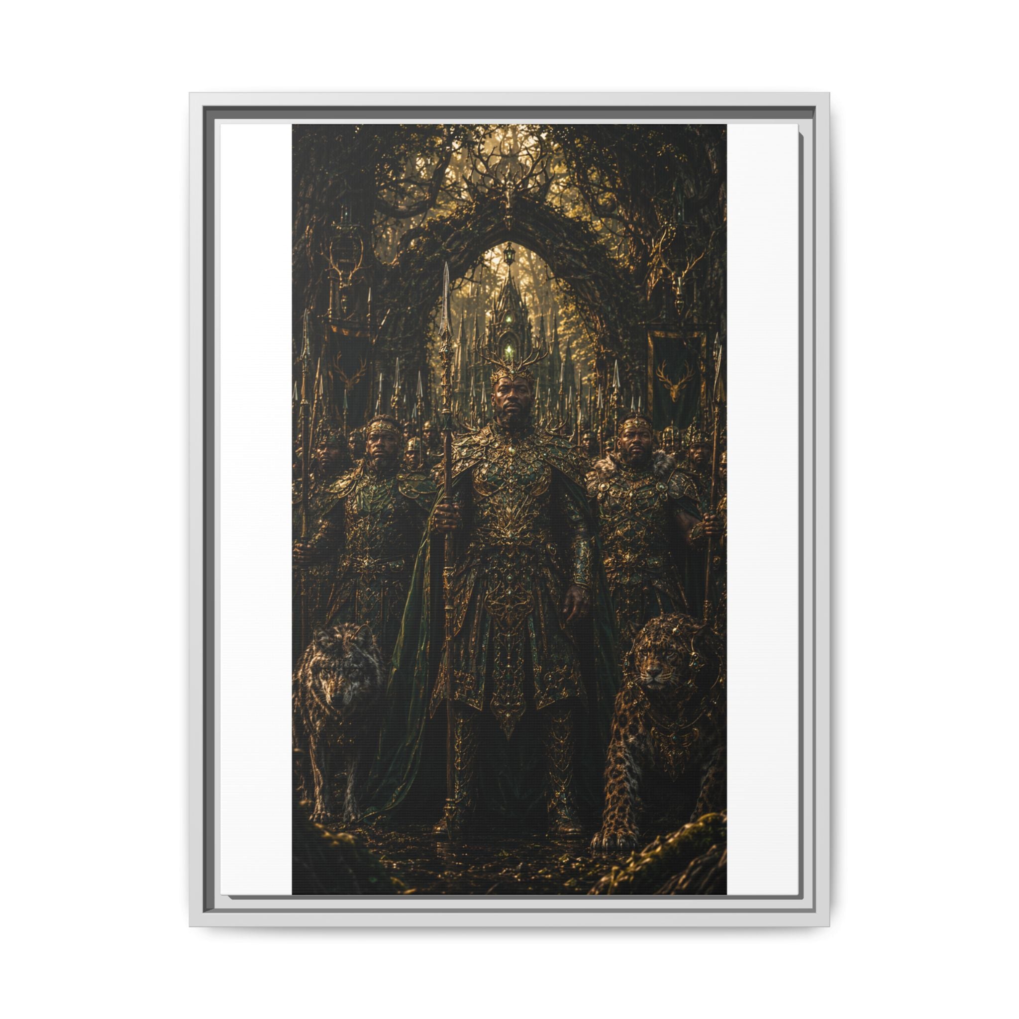 Dark Fantasy Throne Room Matte Canvas Print (Framed)