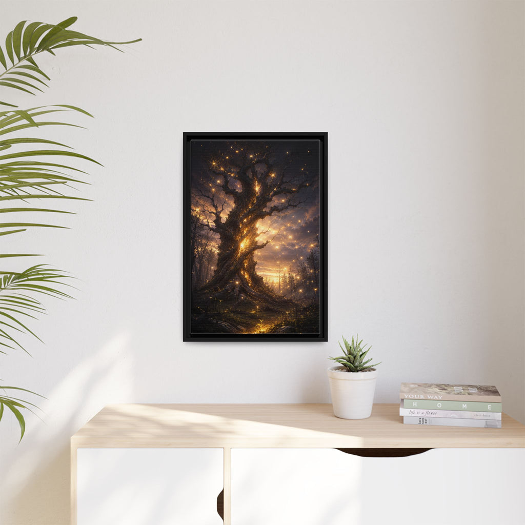 Enchanted Tree Matte Canvas Print — Framed Fantasy Wall Art