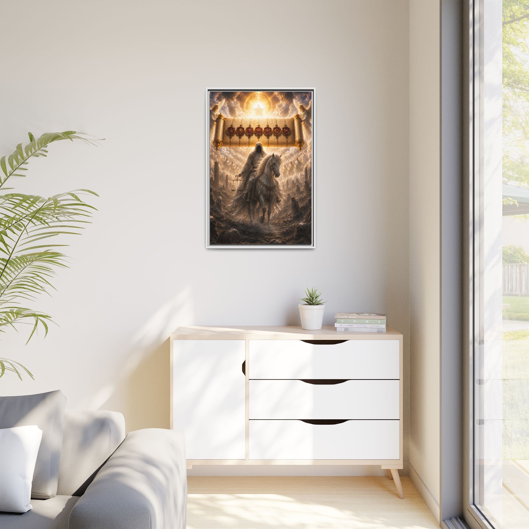 Framed Matte Canvas — Rider of the Pale Horse Biblical Apocalypse Wall Art