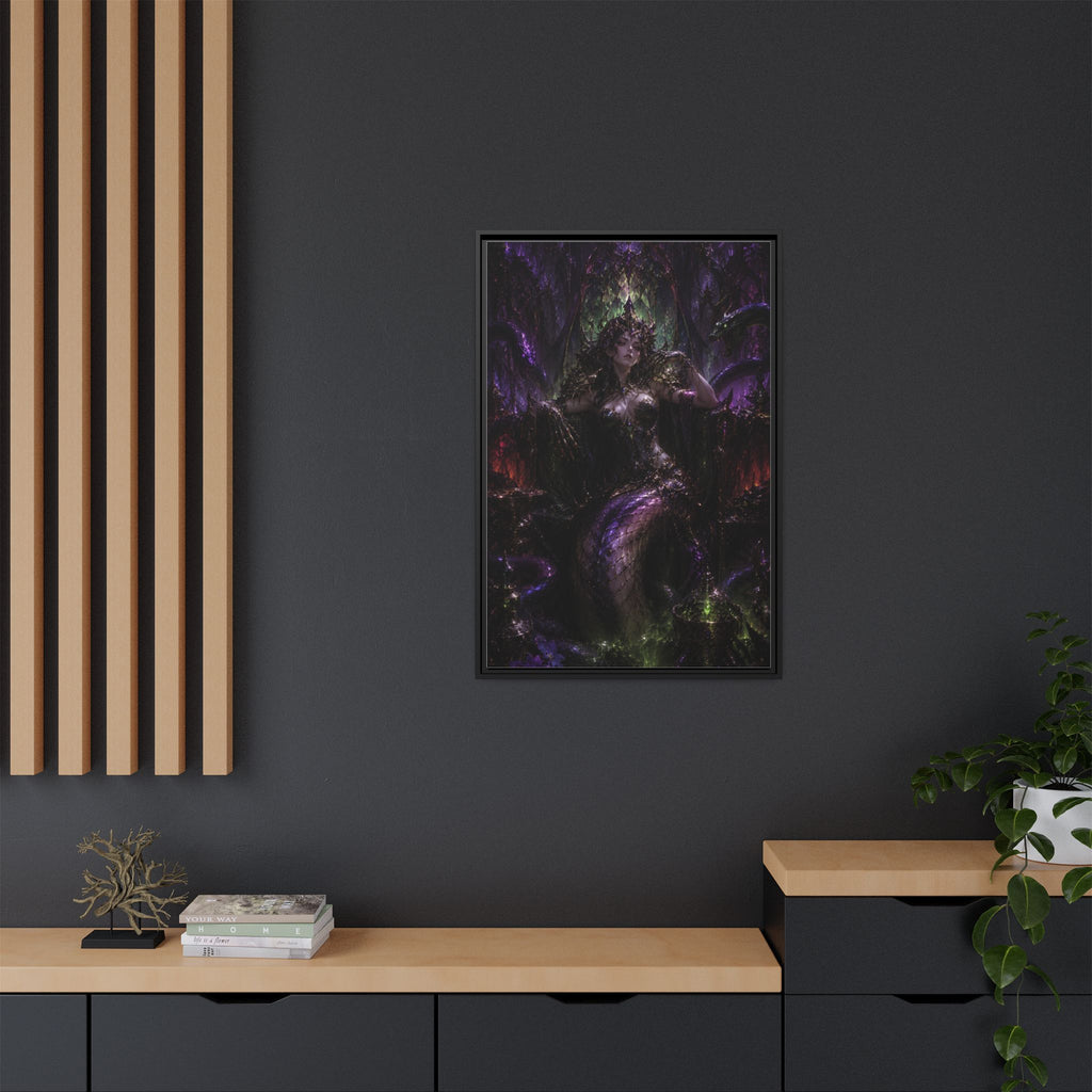 Dark Fantasy Goddess Matte Canvas Print — Framed Multi‑Color Wall Art