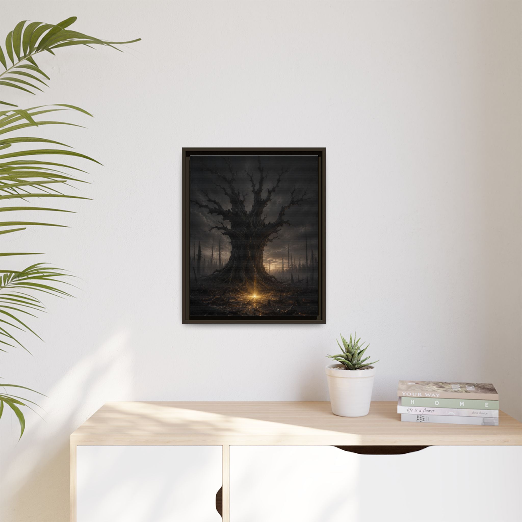 Dark Fantasy Tree Canvas Print — Framed Matte Wall Art
