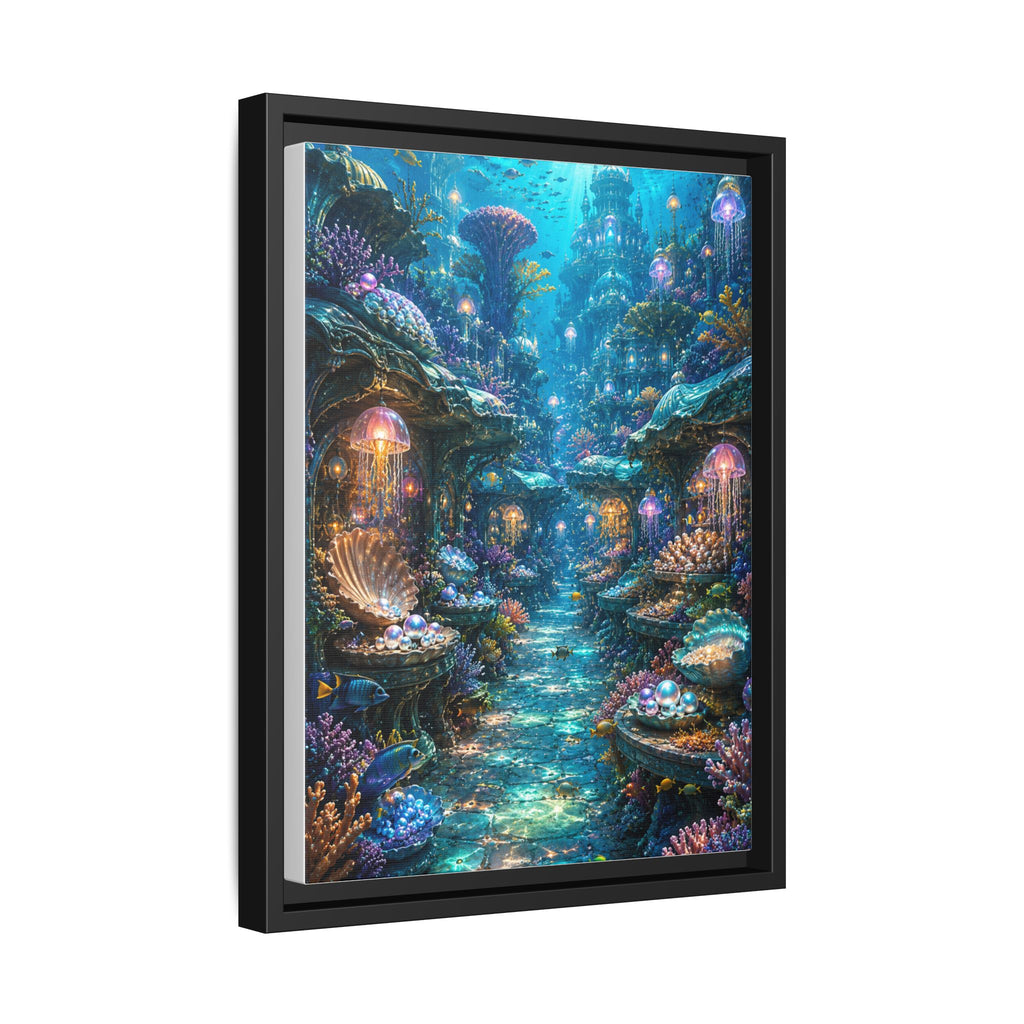Framed Matte Canvas - Enchanted Underwater Coral Reef Print