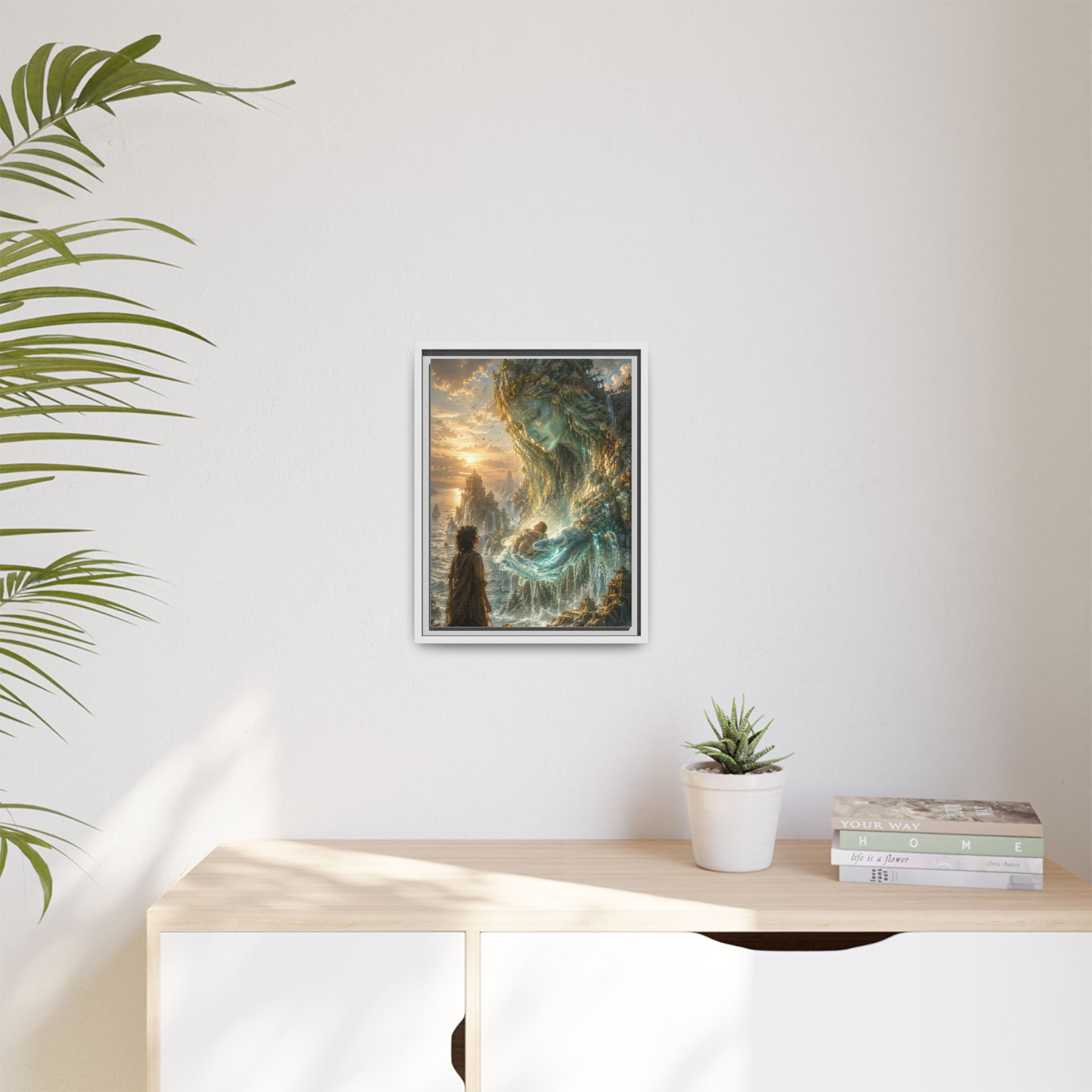 Framed Matte Canvas Print — Ocean Spirit Guardian Fantasy Art