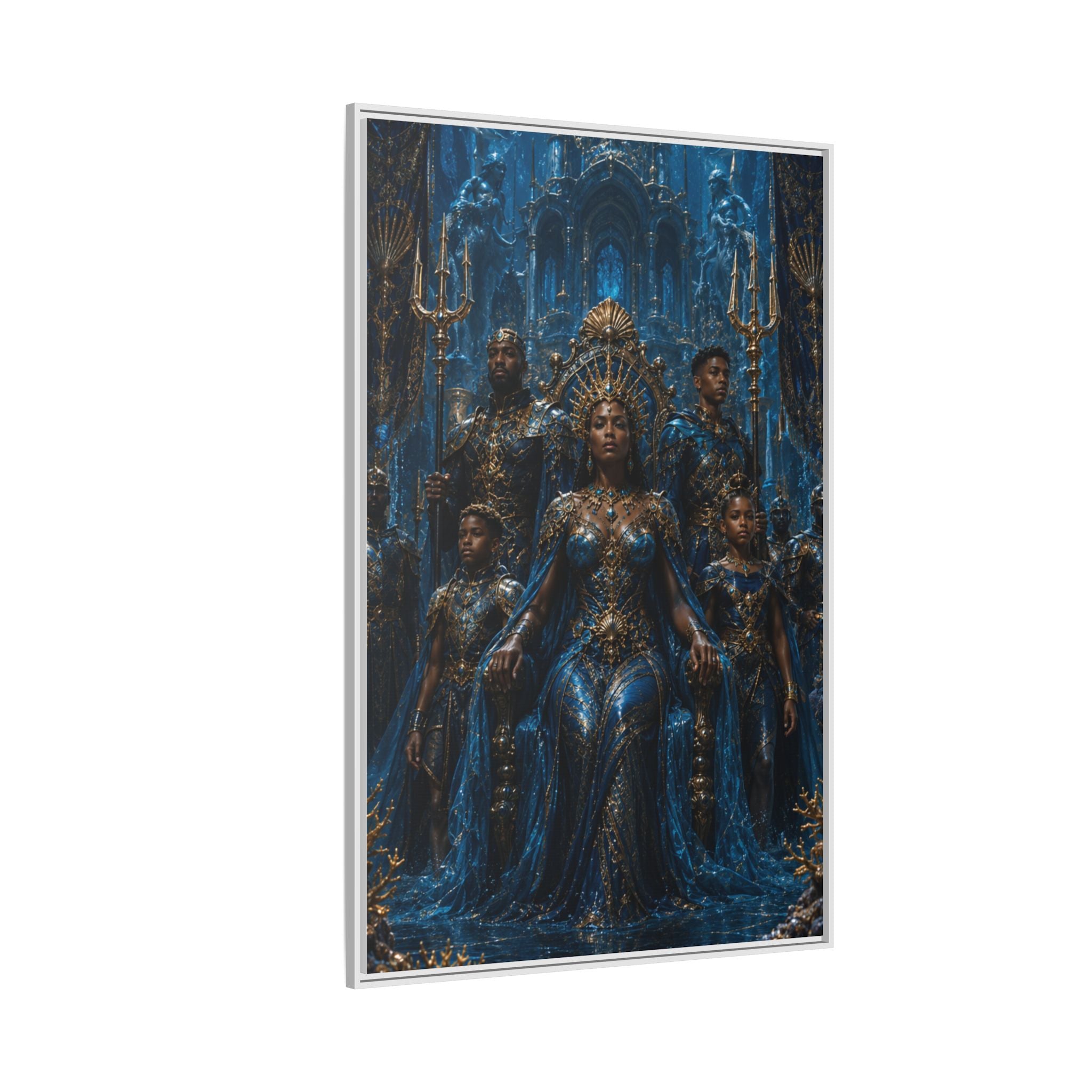 Underwater Queen Matte Framed Canvas — Oceanic Fantasy Wall Art