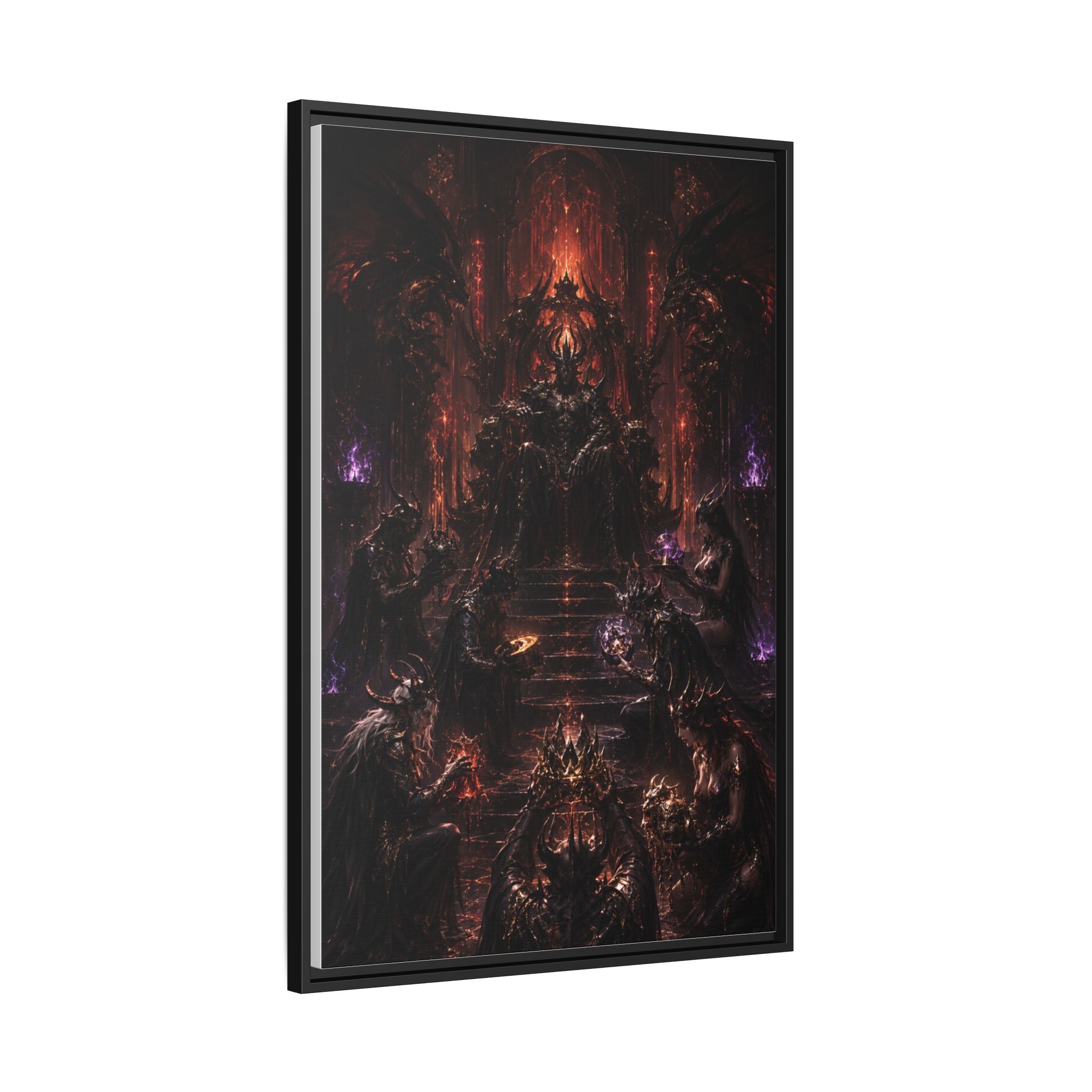 Dark Fantasy Throne Room Matte Canvas Print (Framed)