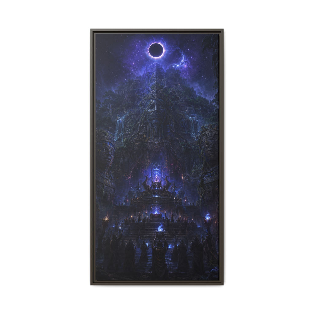 Dark Fantasy Fine Art Paper Print — Eclipse Over Mystic Citadel Fine Art Paper Print