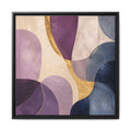 Abstract Geometric Canvas Print — Purple & Gold Framed Wall Art