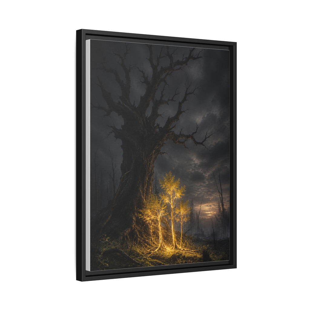 Framed Matte Canvas — Glowing Enchanted Tree Wall Art