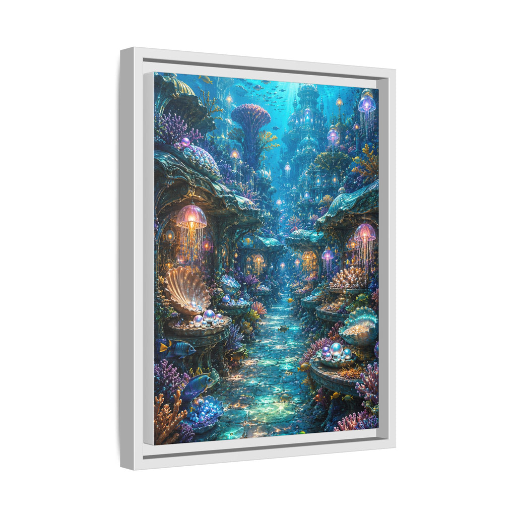 Framed Matte Canvas - Enchanted Underwater Coral Reef Print