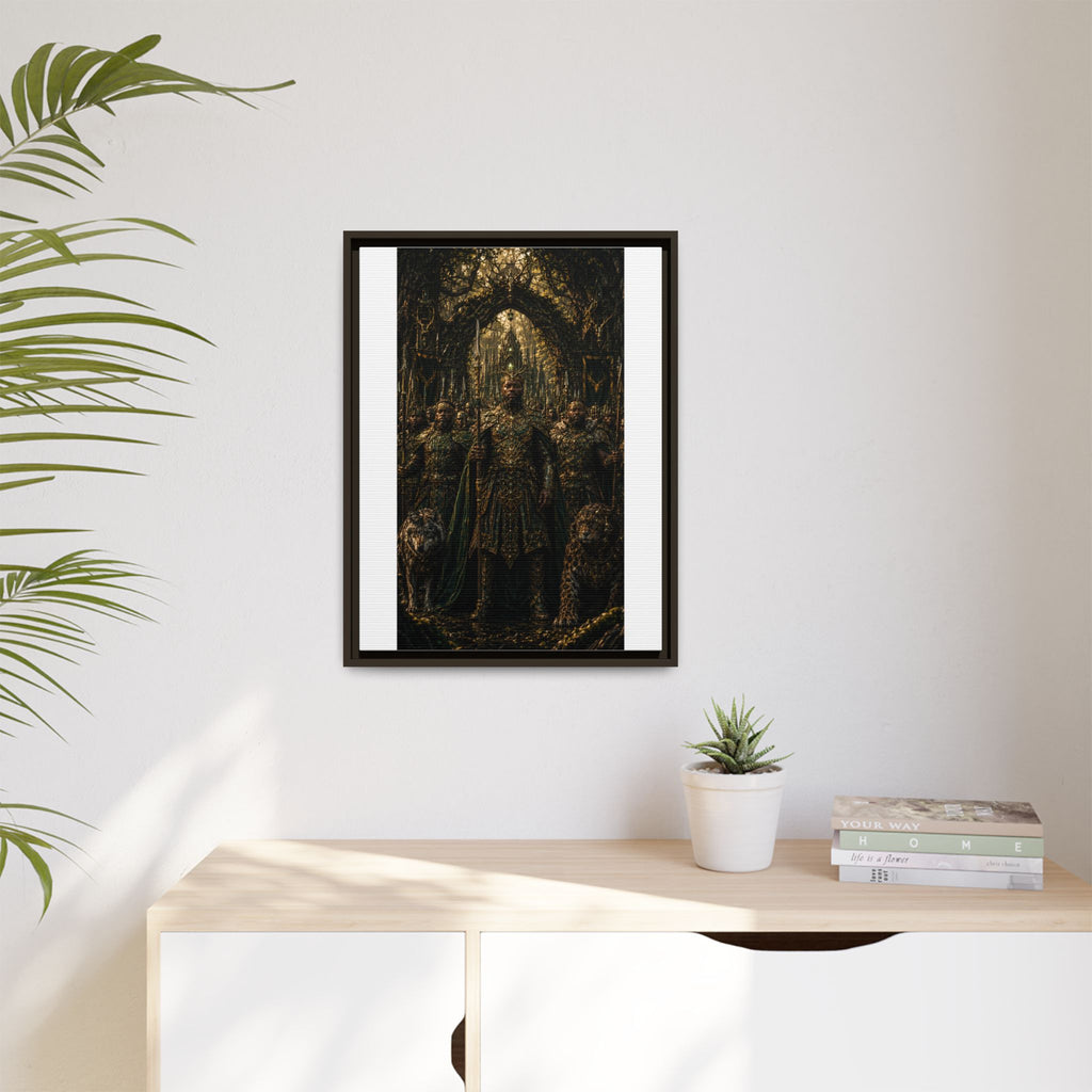 Dark Fantasy Throne Room Matte Canvas Print (Framed)