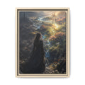 Fine Art Paper Print — Mystical Woman Over Enchanted Valley (Multi‑Color)