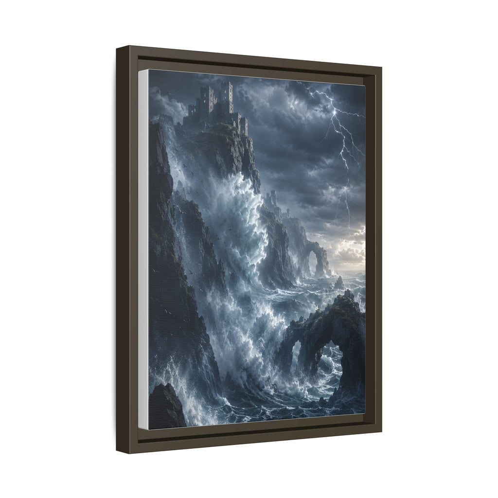 Framed Matte Canvas - Stormy Ocean Fantasy Wall Art