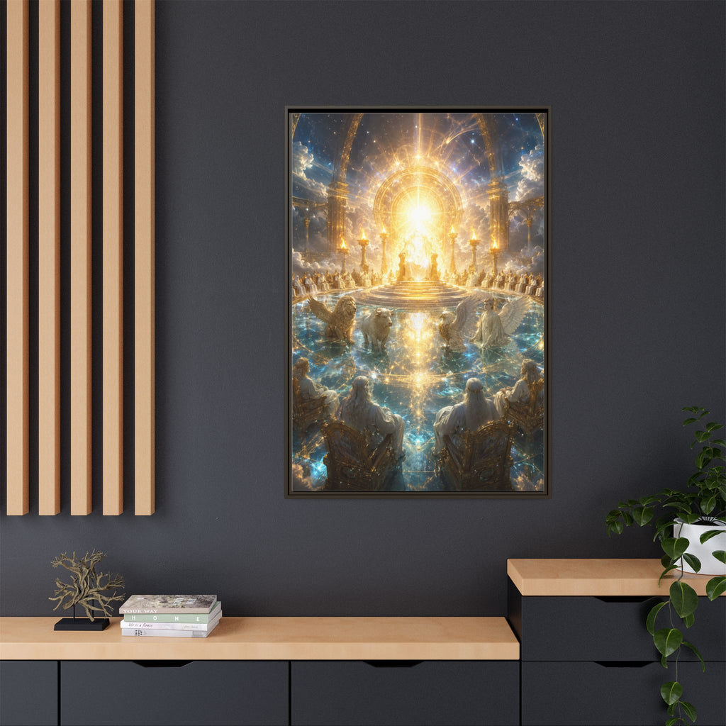 Heavenly Throne Room Matte Framed Canvas Print