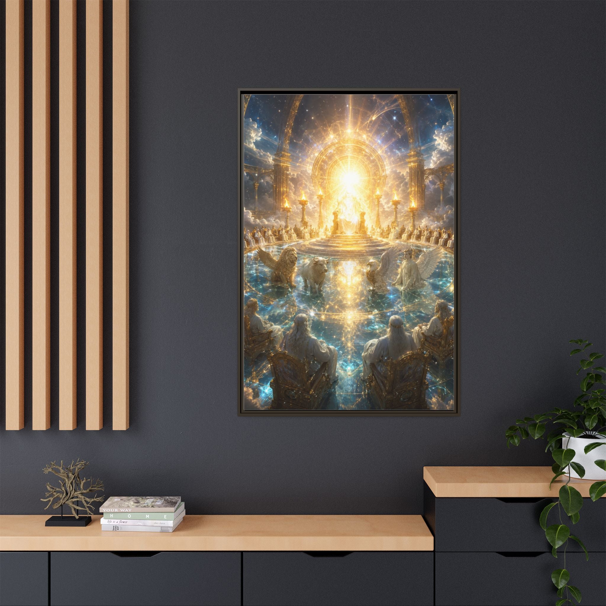 Heavenly Throne Room Matte Framed Canvas Print