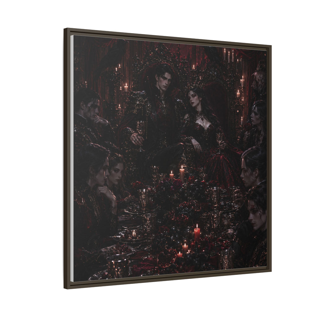 Gothic Victorian Dinner Party Matte Framed Canvas