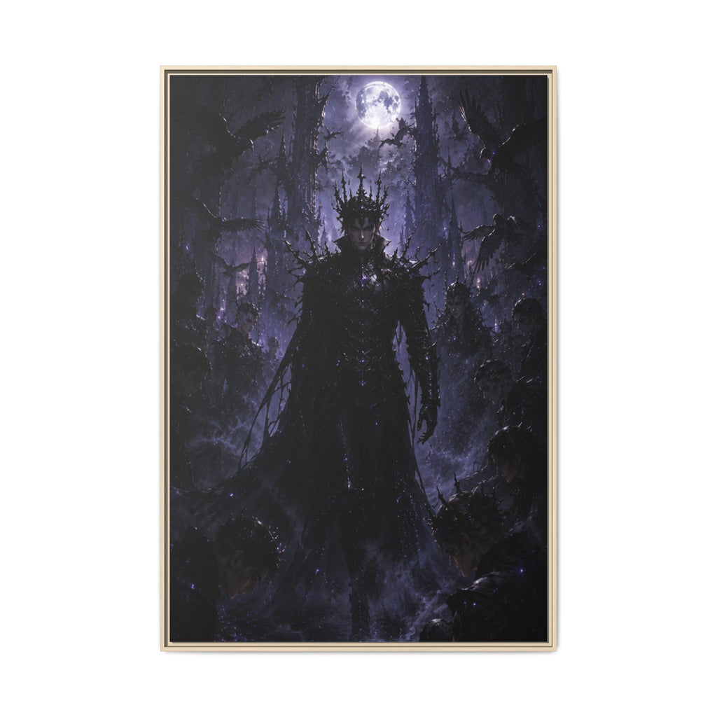 Dark King Matte Canvas Framed Print — Gothic Fantasy Wall Art