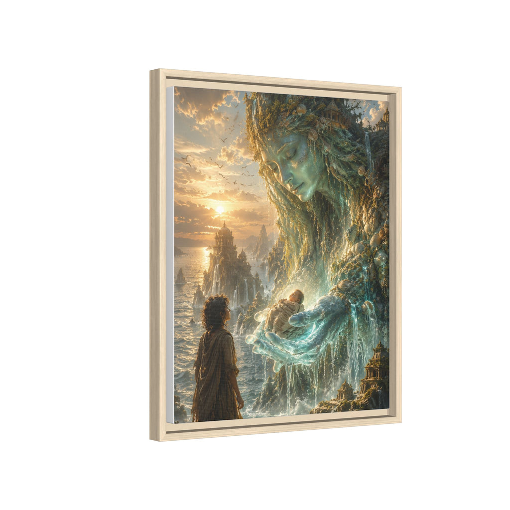 Framed Matte Canvas Print — Ocean Spirit Guardian Fantasy Art