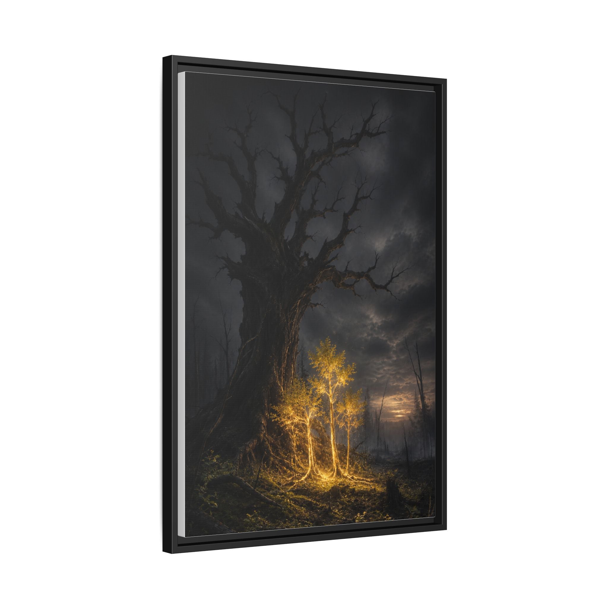 Framed Matte Canvas — Glowing Enchanted Tree Wall Art