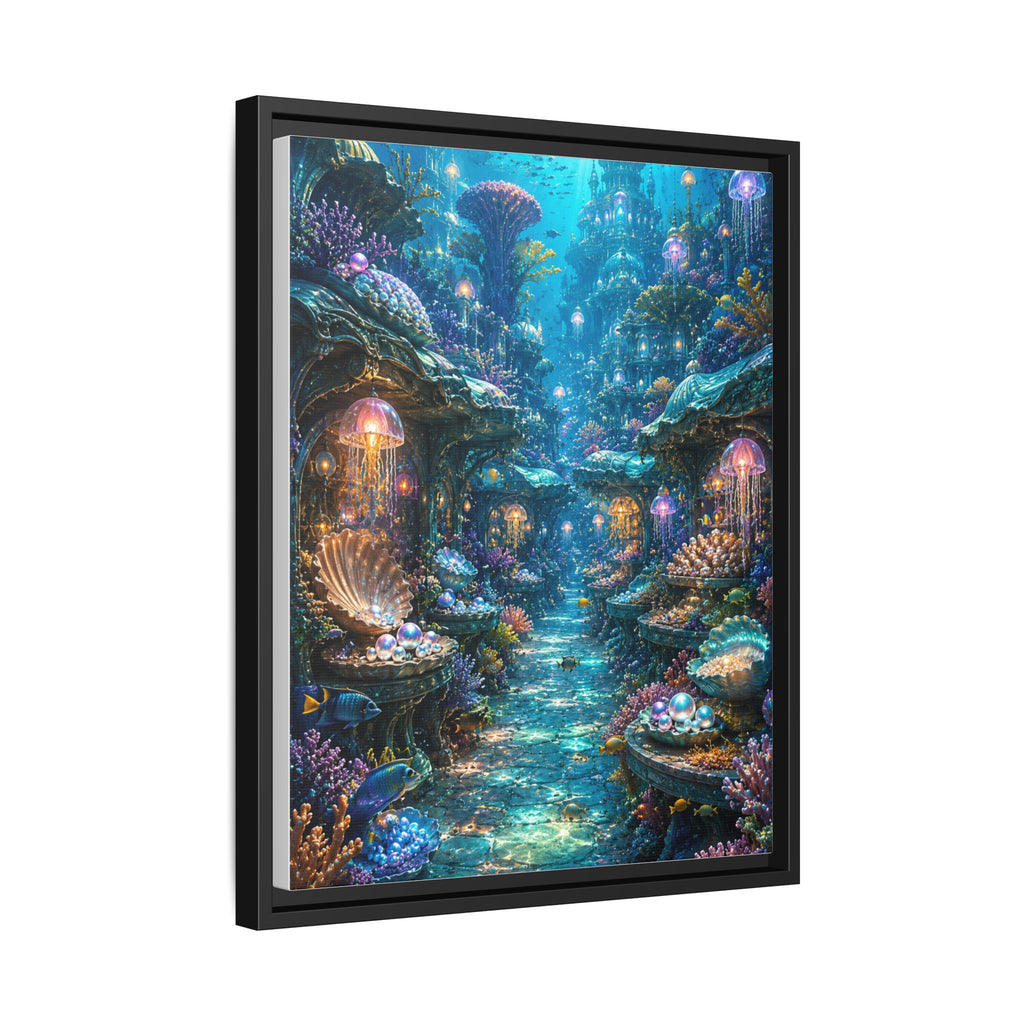 Framed Matte Canvas - Enchanted Underwater Coral Reef Print