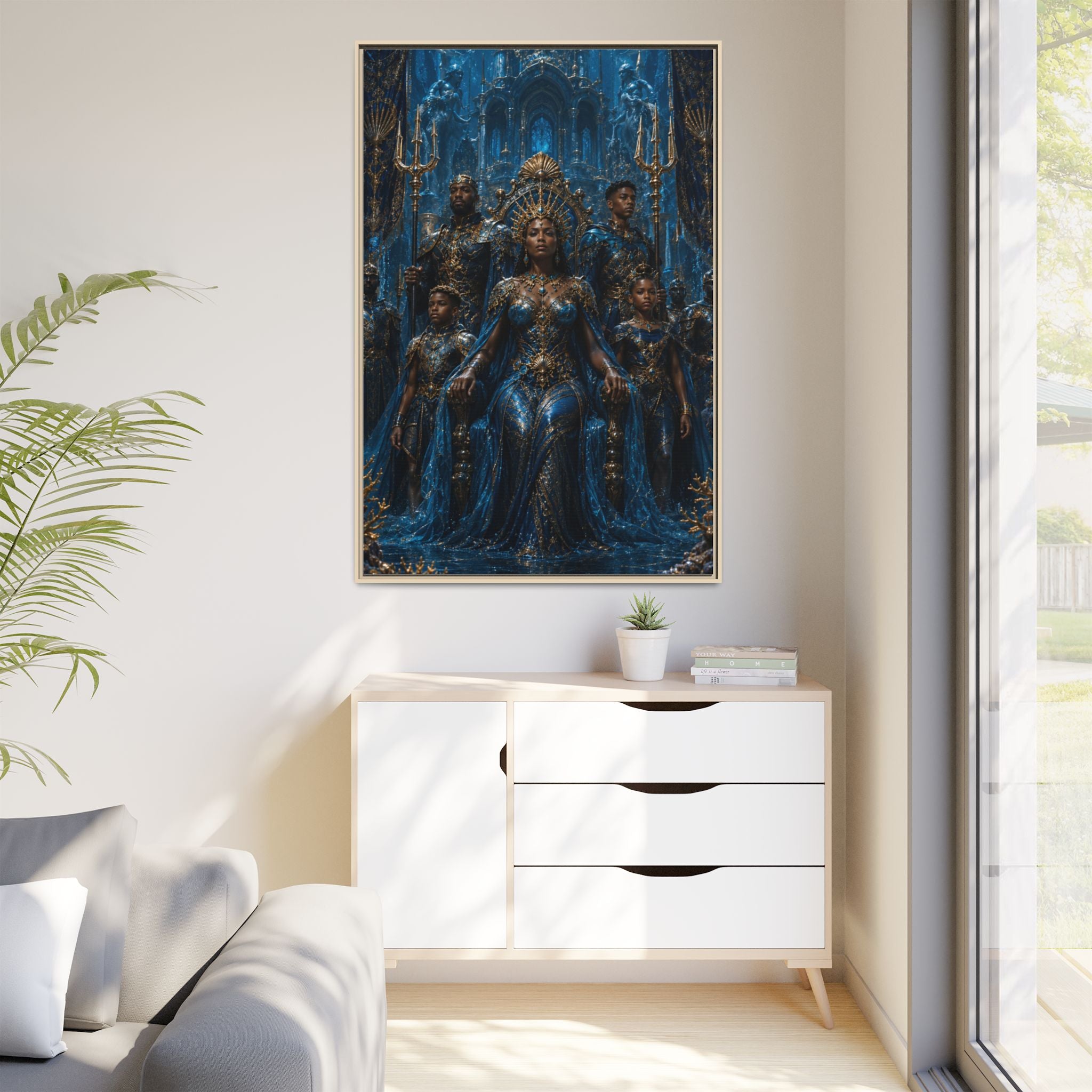 Underwater Queen Matte Framed Canvas — Oceanic Fantasy Wall Art