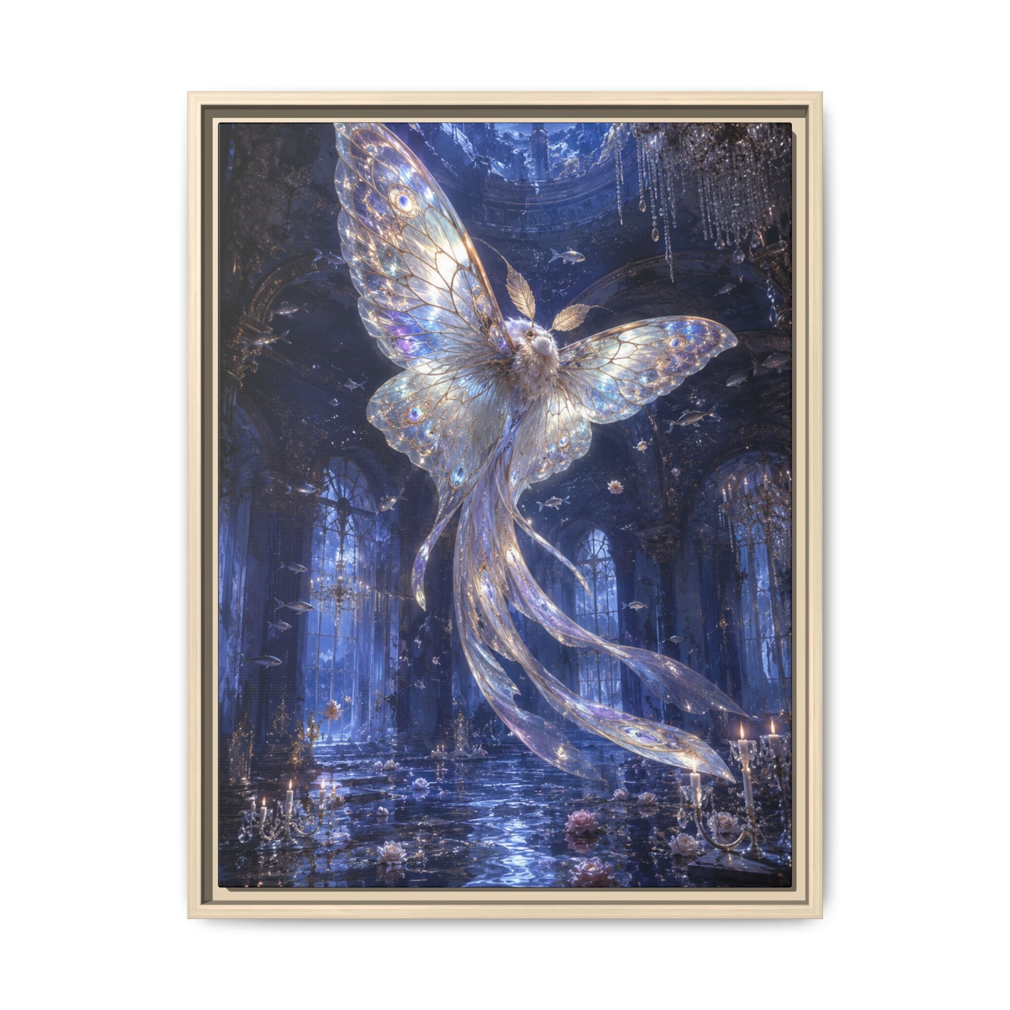 Ethereal Moonlit Moth Fine Art Paper Print Wall Art