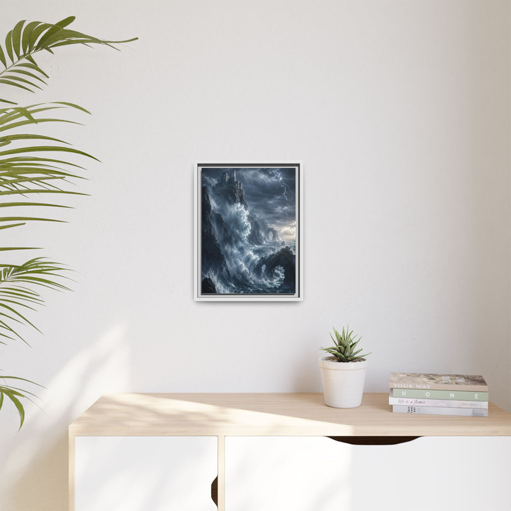 Framed Matte Canvas - Stormy Ocean Fantasy Wall Art