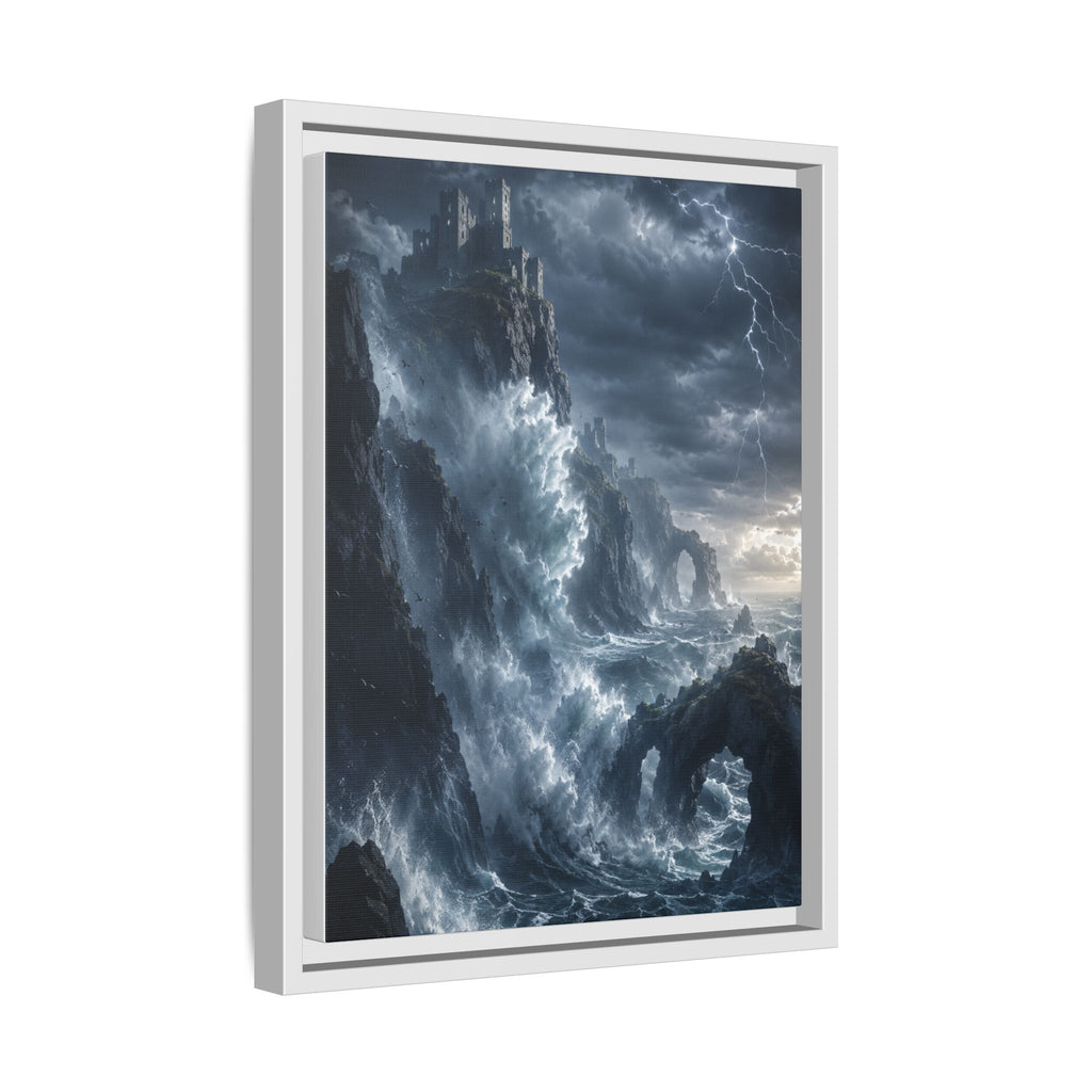Framed Matte Canvas - Stormy Ocean Fantasy Wall Art
