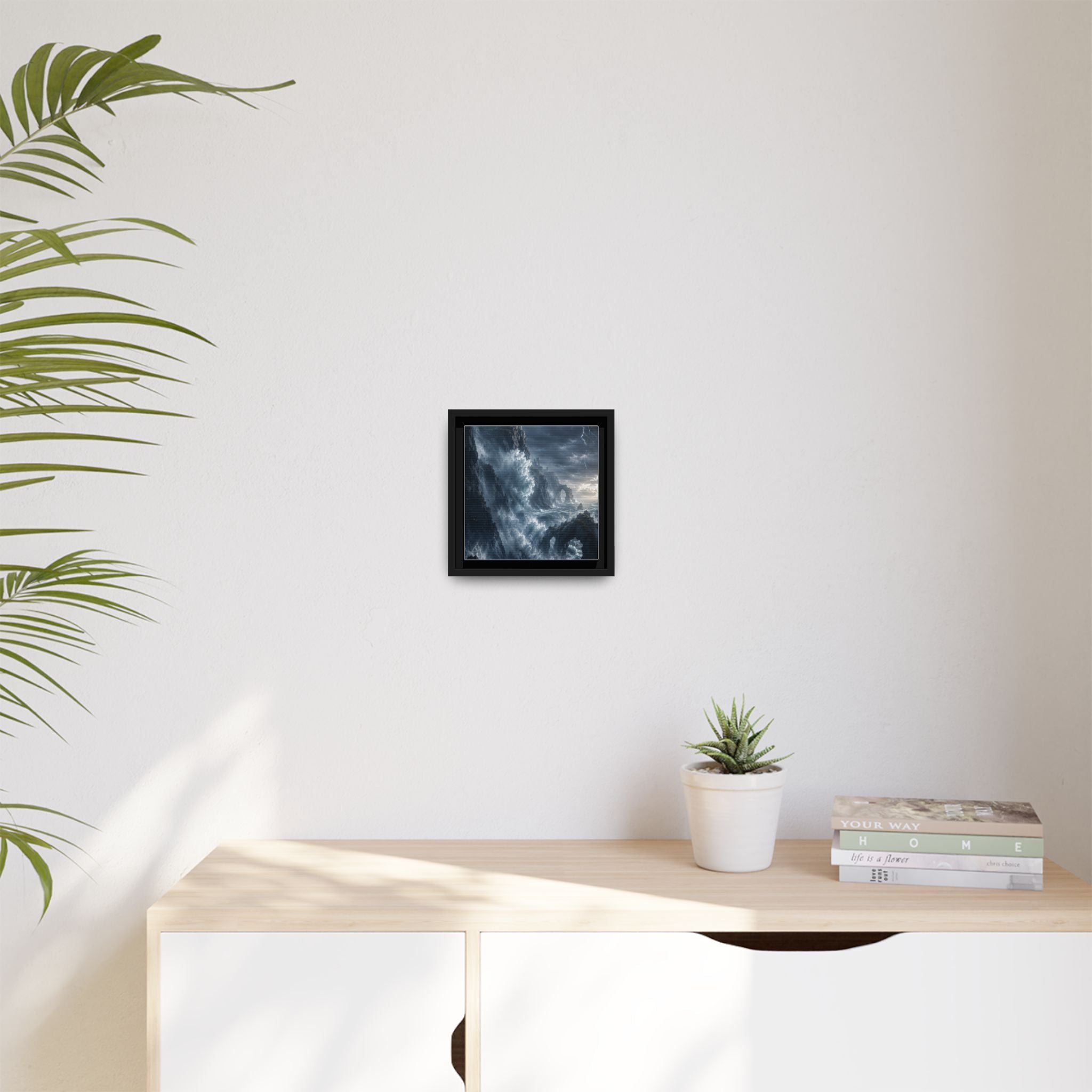 Framed Matte Canvas - Stormy Ocean Fantasy Wall Art