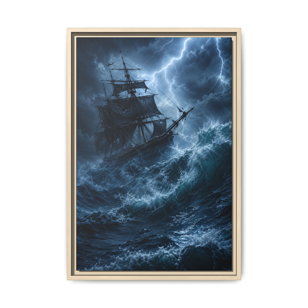 Stormy Seas Ship Painting — Fine Art Paper Print Wall Art