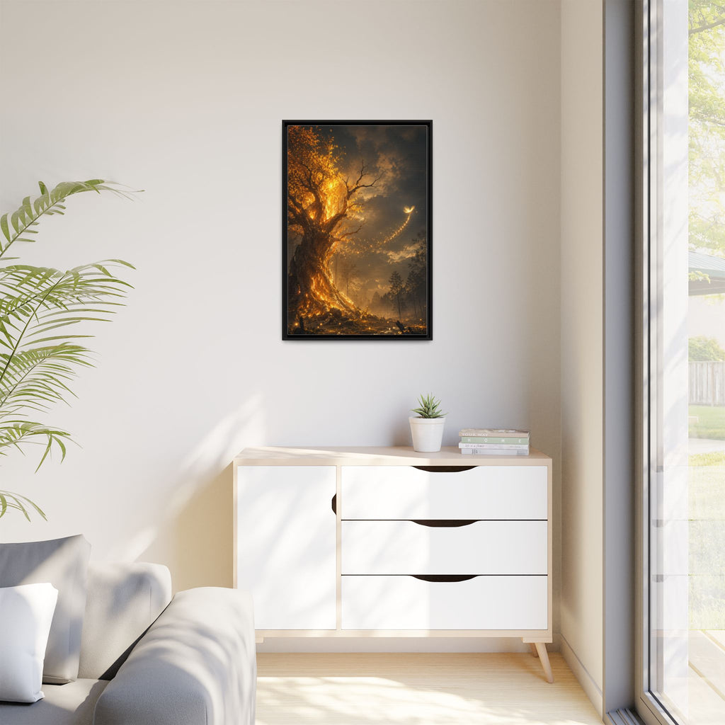 Framed Matte Canvas — Glowing Enchanted Tree Wall Art