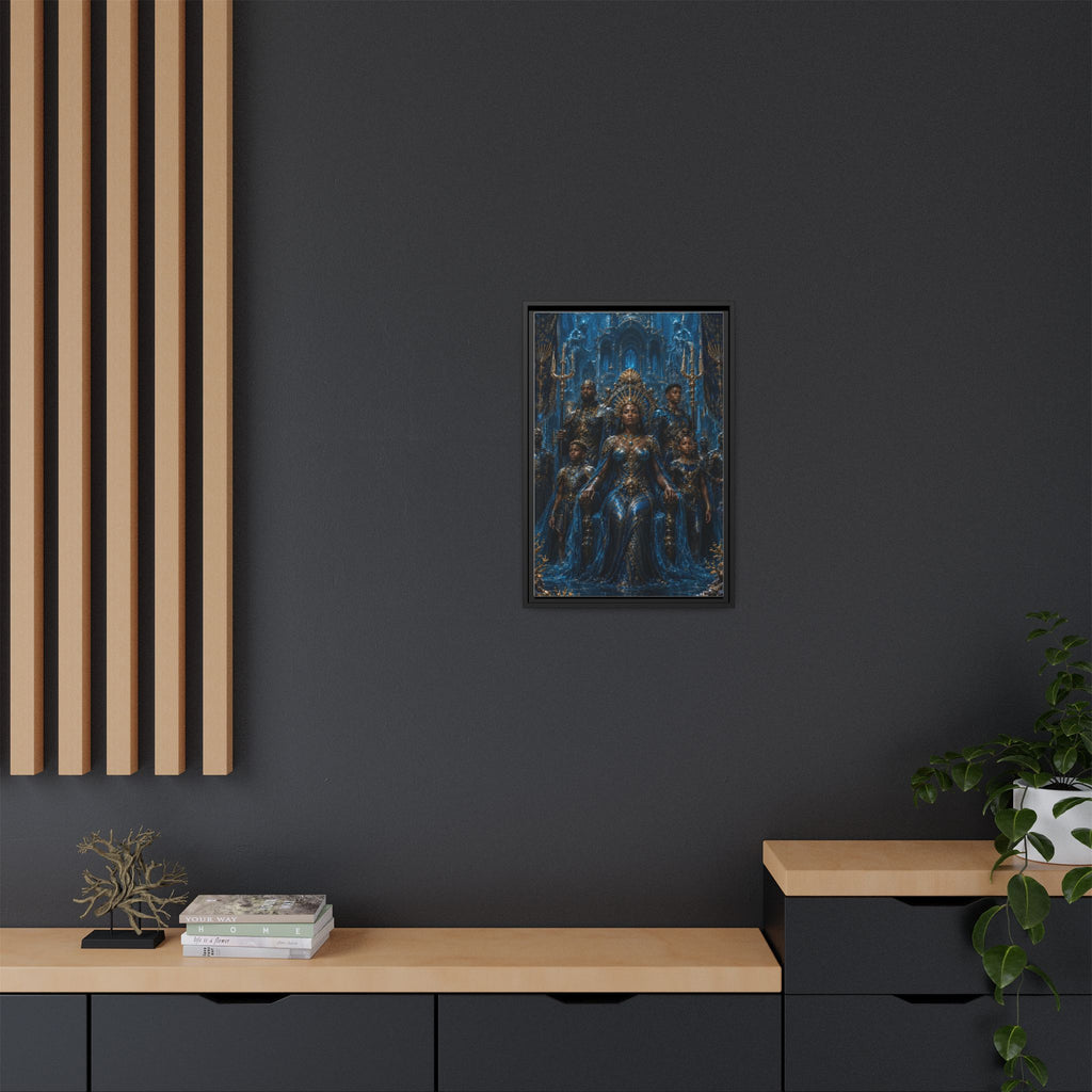 Underwater Queen Matte Framed Canvas — Oceanic Fantasy Wall Art